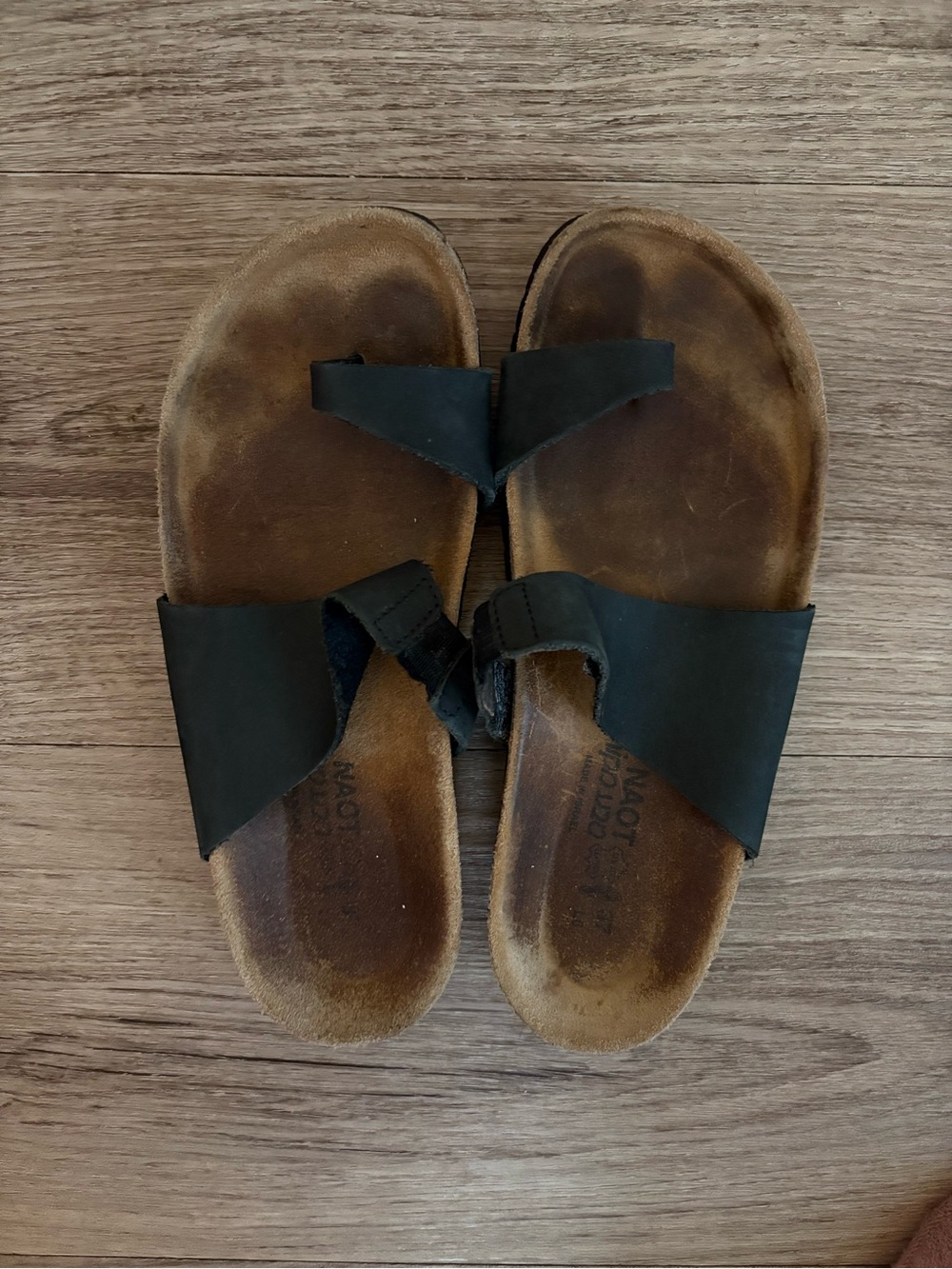 Naot toe women unisex Black Leather Slide Sandals summer beach casual 37